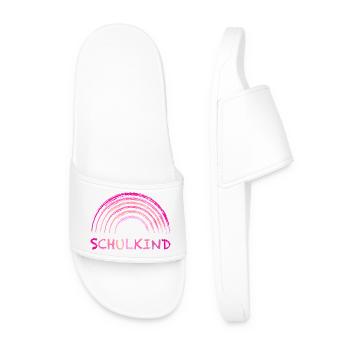 Schulkind Kreide Regenbogen pink zur Einschulung - Männer Badelatschen - Weiß - Vorne