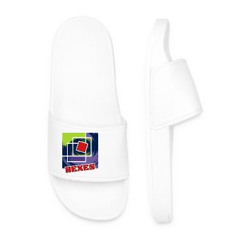 Carrés rebelles abstraits - Claquettes Homme - blanc - Devant