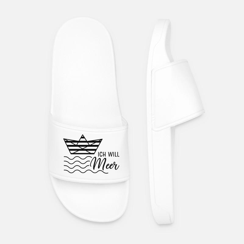 Maritime Lebensfreude Design - Männer Badelatschen - Weiß