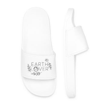 Earth Lover Minimal Nature Design - Männer Badelatschen - Weiß - Vorne