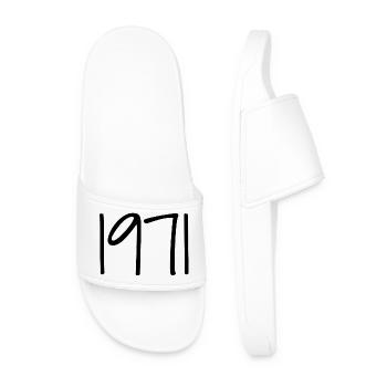 1971 Anniversary 1971 Legends Were Born in 1971 - Men’s Pool Sliders - white - Front