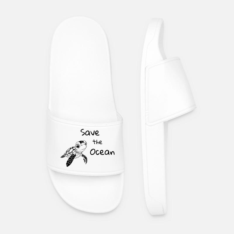 Schilkröte - Save the Ocean - Männer Badelatschen - Weiß