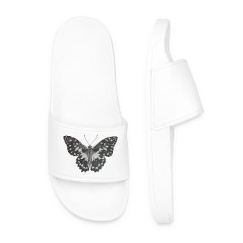 Papillon monochrome élégant en noir et blanc - Claquettes Homme - blanc - Devant