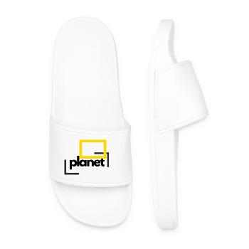 Abstract Geometric Minimalism - Men’s Pool Sliders - white - Front