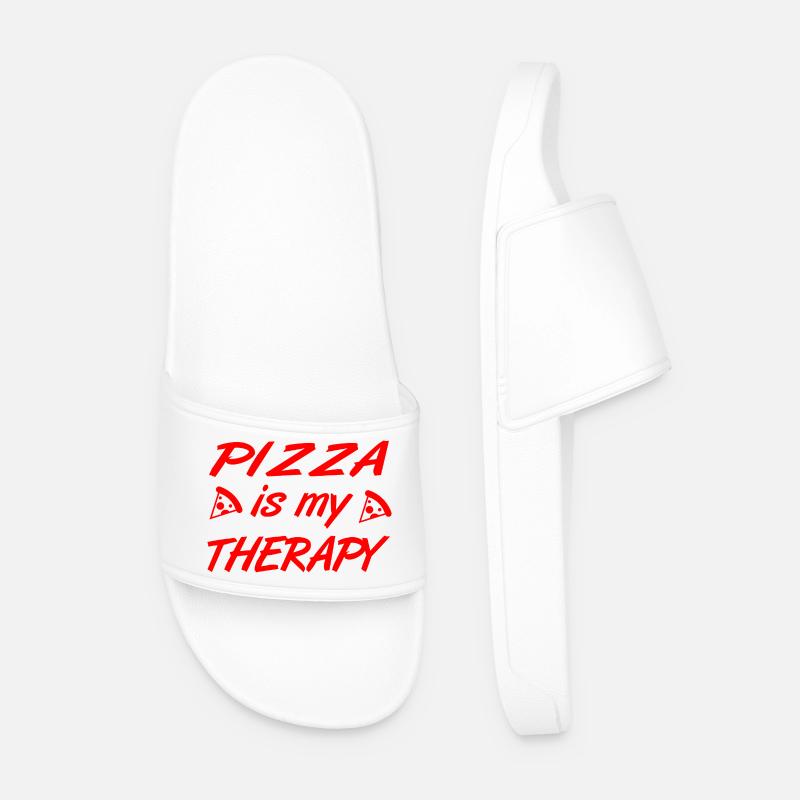 Pizza - Männer Badelatschen - Weiß