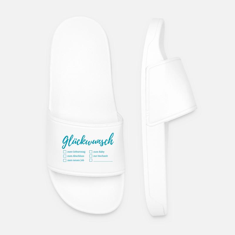 Congratulations lettering checkboxes - Men’s Pool Sliders - white