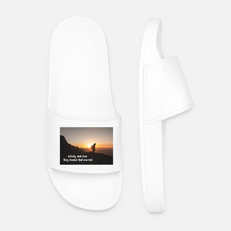 Wisely and slow: They stumble that run fast - Men’s Pool Sliders - white