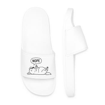 Chien non | Drôle de doigt d’honneur - Claquettes Homme - blanc - Devant