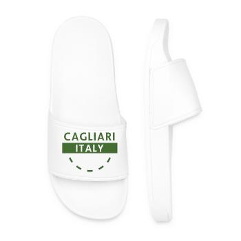 Cagliari Italien Grünes Logo - Männer Badelatschen - Weiß - Vorne