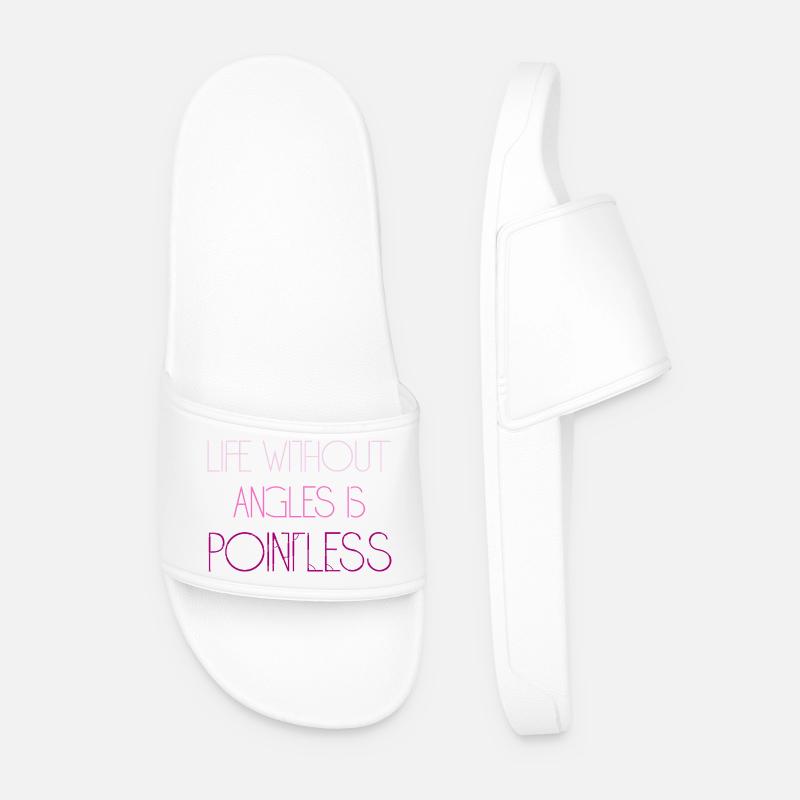 Funny Math Sayings Math Teacher - Men’s Pool Sliders - white