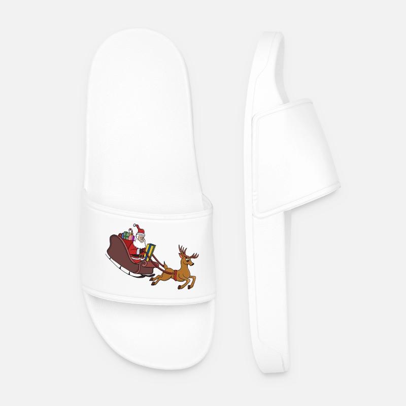 Santa Sleigh Dash und Rentierlauf - Männer Badelatschen - Weiß