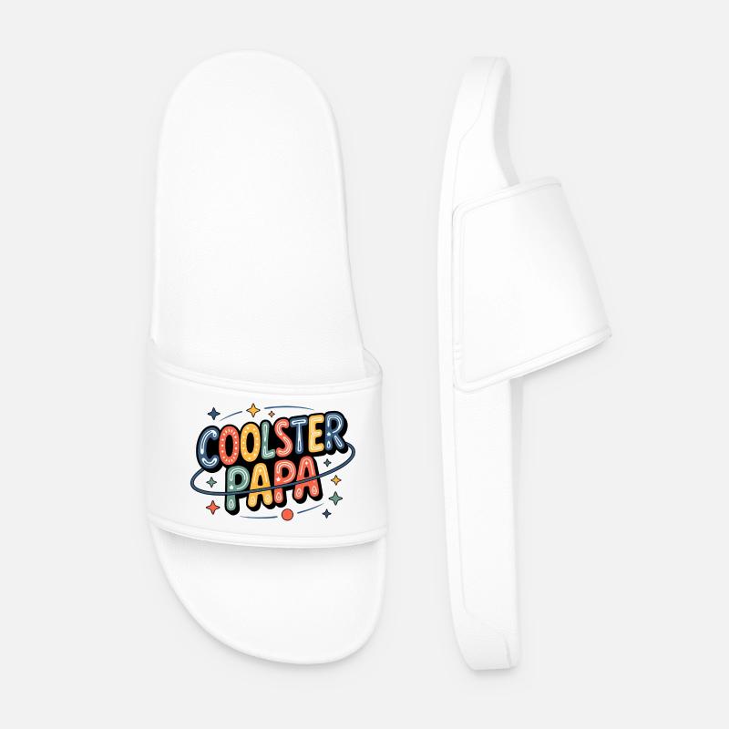 Coolest Dad Neon Retro - Men’s Pool Sliders - white