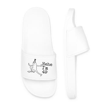 49th Birthday Gift Funny 49 Years 49th - Men’s Pool Sliders - white - Front