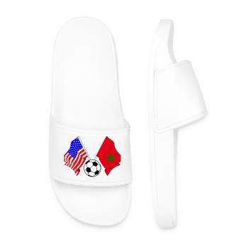 Football Maroc vs USA - Claquettes Homme - blanc - Devant