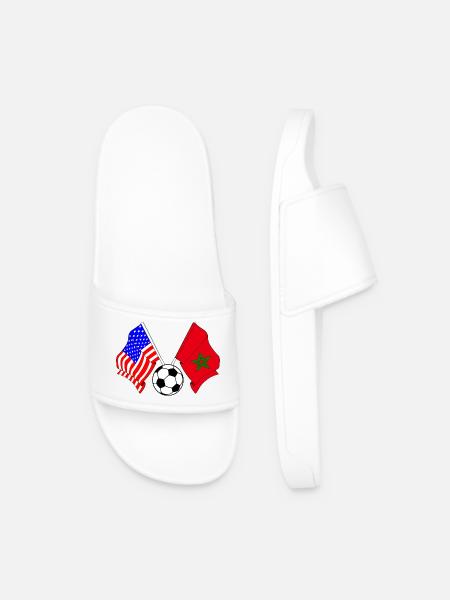 Football Morocco vs USA - Men’s Pool Sliders - white
