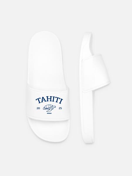 Tahiti - Turtle - French Polynesia - Schildkröte - Men’s Pool Sliders - white
