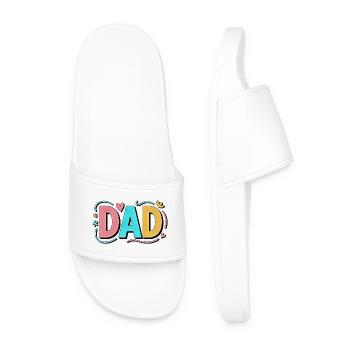 Pastellverlauf Dad Hearts Design - Männer Badelatschen - Weiß - Vorne