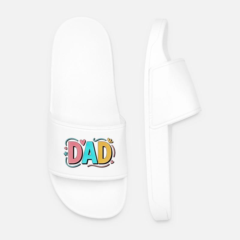 Pastellverlauf Dad Hearts Design - Männer Badelatschen - Weiß