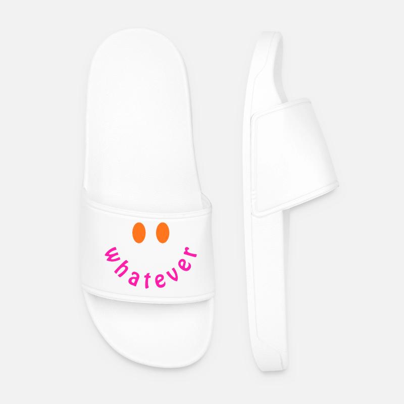 Whatever Smile - Lustiges Y2K Statement Design - Männer Badelatschen - Weiß