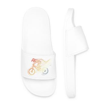 Mountain biker retro style - Men’s Pool Sliders - white - Front