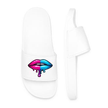 Split Neon Lip Melt - Men’s Pool Sliders - white - Front