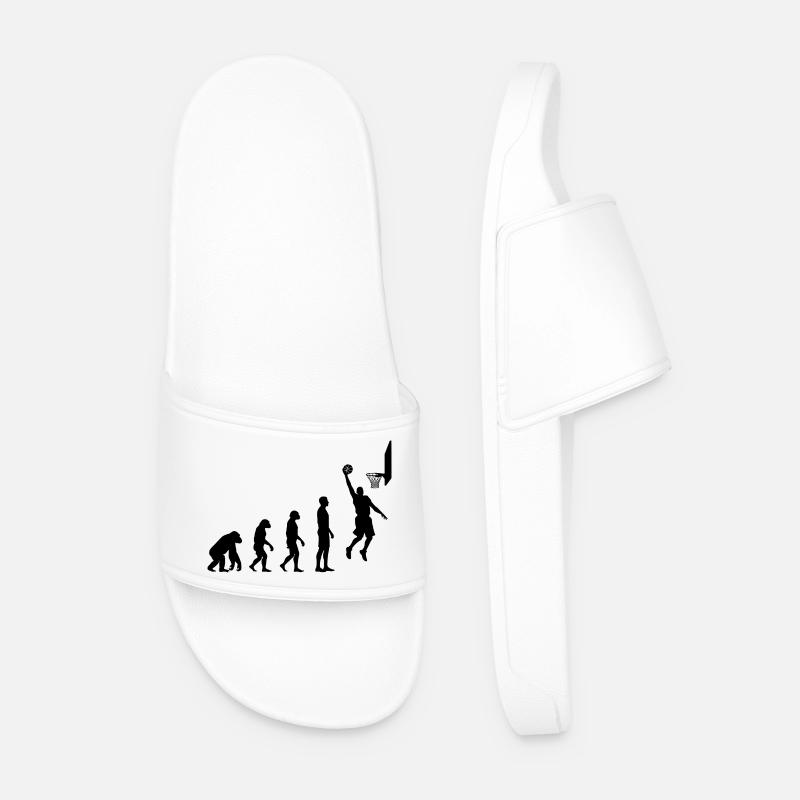 Basketball Evolution Human to Hoops Player - Men’s Pool Sliders - white