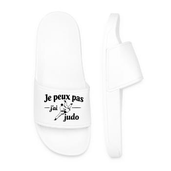 Je peux pas j’ai judo – Humour sport arts martiaux - Claquettes Homme - blanc - Devant