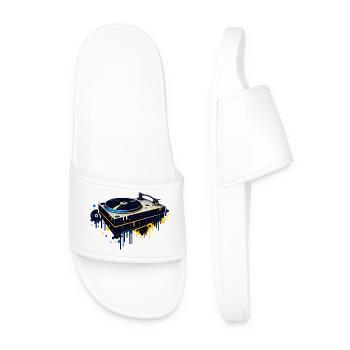 Graffiti Turntable Design - Men’s Pool Sliders - white - Front