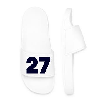 Fett 27 Numerisches Emblem - Männer Badelatschen - Weiß - Vorne
