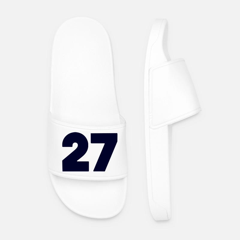Fett 27 Numerisches Emblem - Männer Badelatschen - Weiß