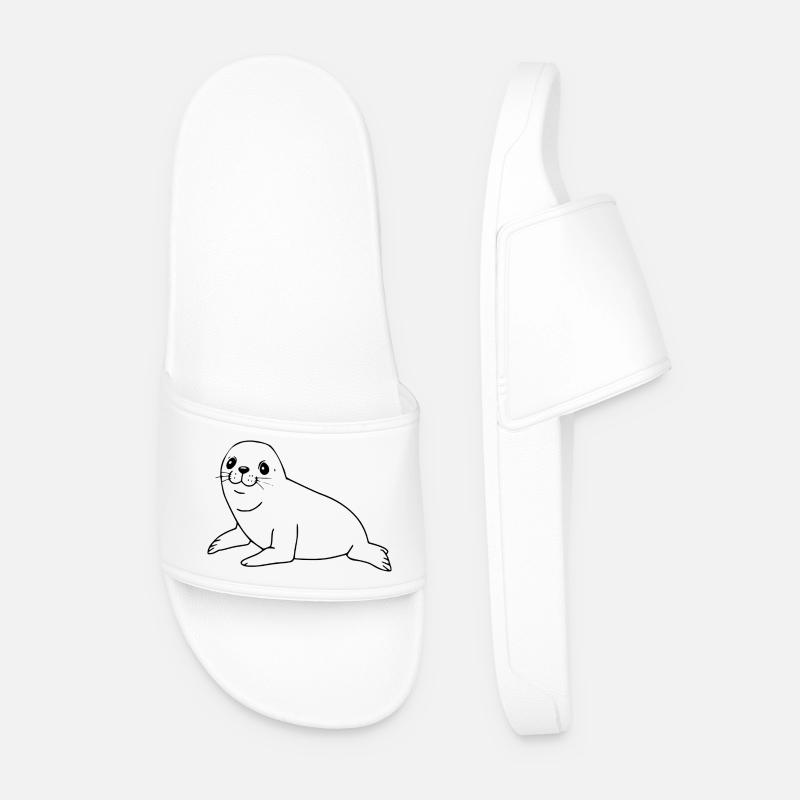 Seehund Robbe - Männer Badelatschen - Weiß