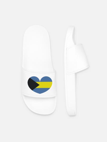 Herz der Bahamas-Flagge - Männer Badelatschen - Weiß
