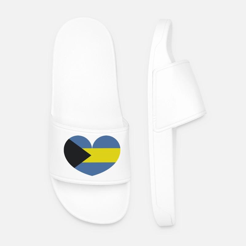Herz der Bahamas-Flagge - Männer Badelatschen - Weiß