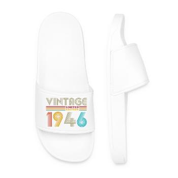 1946 Vintage Rétro Cadeau D'anniversaire - Claquettes Homme - blanc - Devant