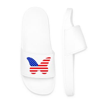Striped American Wing - Men’s Pool Sliders - white - Front