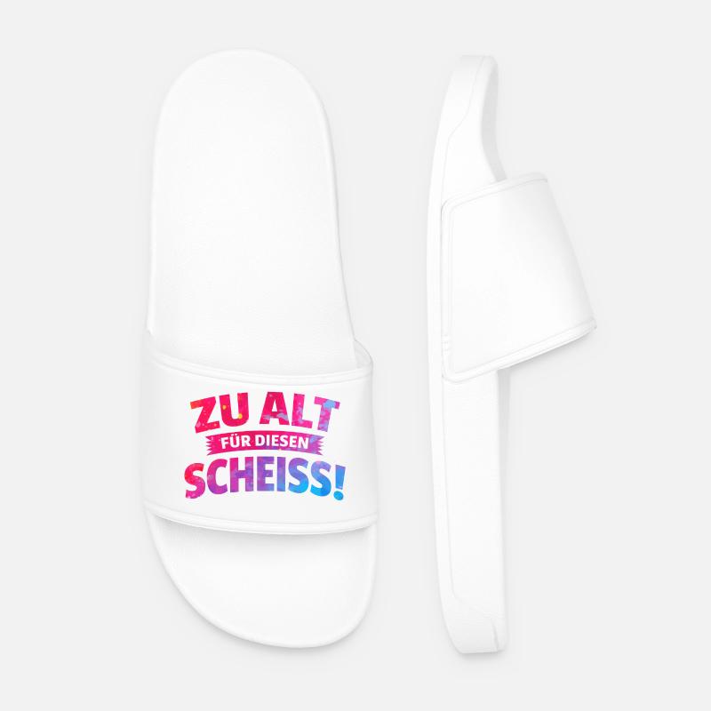 zu alt für diese Scheisse - Männer Badelatschen - Weiß