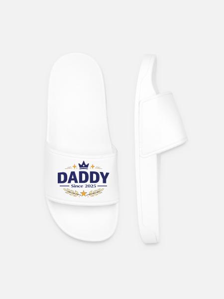 Daddy Since 2025 – Proud Dad Design - Men’s Pool Sliders - white