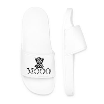 Cute cow design Mooo - Men’s Pool Sliders - white - Front
