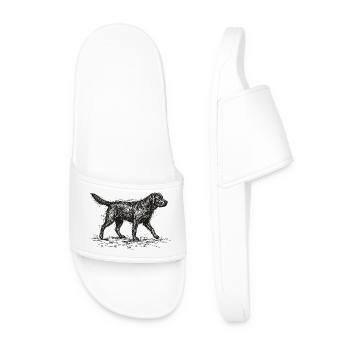 Croquis Labrador – Design minimaliste de chien - Claquettes Homme - blanc - Devant