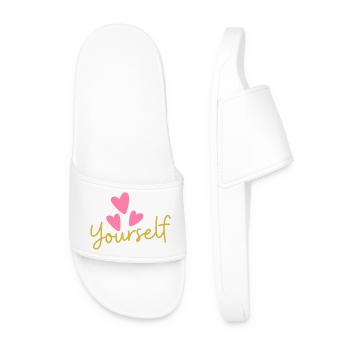 Love Yourself T-Shirt | Self Love Tee - Men’s Pool Sliders - white - Front