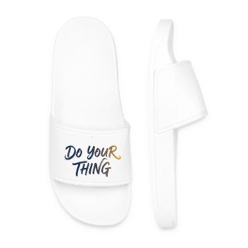 Do Your Thing Schriftzug Brush Lettering - Männer Badelatschen - Weiß - Vorne