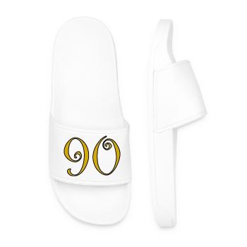 90. 90 YEARS. 90th ANNIVERSARY. 90 YEARS ANNIVERSARY. - Men’s Pool Sliders - white - Front