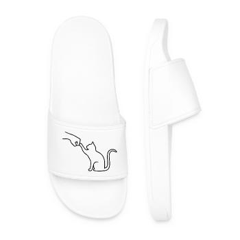Équipe Patte de Chat Drôle de Poing - Claquettes Homme - blanc - Devant