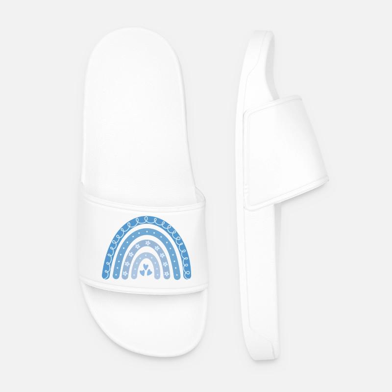Boho Regenbogen blau - Männer Badelatschen - Weiß