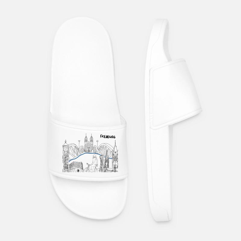 Freiburg Skyline  - Männer Badelatschen - Weiß