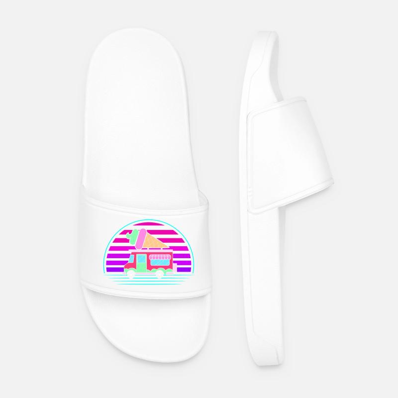 Eiscreme Eiswagen Eis Eisdiele - Men’s Pool Sliders - white