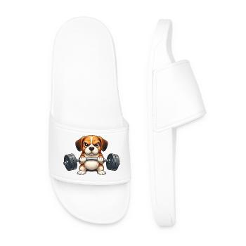 Great Dane Dumbbell Hero - Men’s Pool Sliders - white - Front