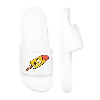 Fröhliches Zitronen-Eis Eiskrem Kinder  - Men’s Pool Sliders - white - Front