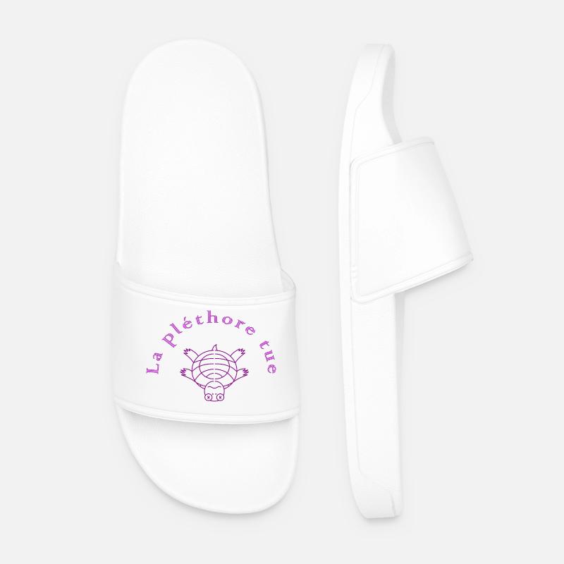 The plethora kills Violet - Men’s Pool Sliders - white