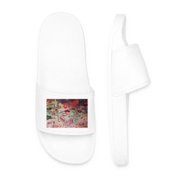 Abstract Garden of Colors - Men’s Pool Sliders - white - Front